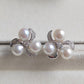 'Pinwheel flowers' Earring genuine Japanese akoya pearls 6.2-6.4mm
