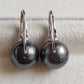 10.4mm Genuine tahitian south sea pearls round classic earrings sterling silver
