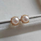6.4mm Genuine akoya saltwater pearls earrings