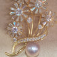 Clearance Lily brooch genuine freshwater pearl 10.8mm