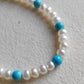 4.3-4.5mm Natural Turquoise freshwater pearls Necklace