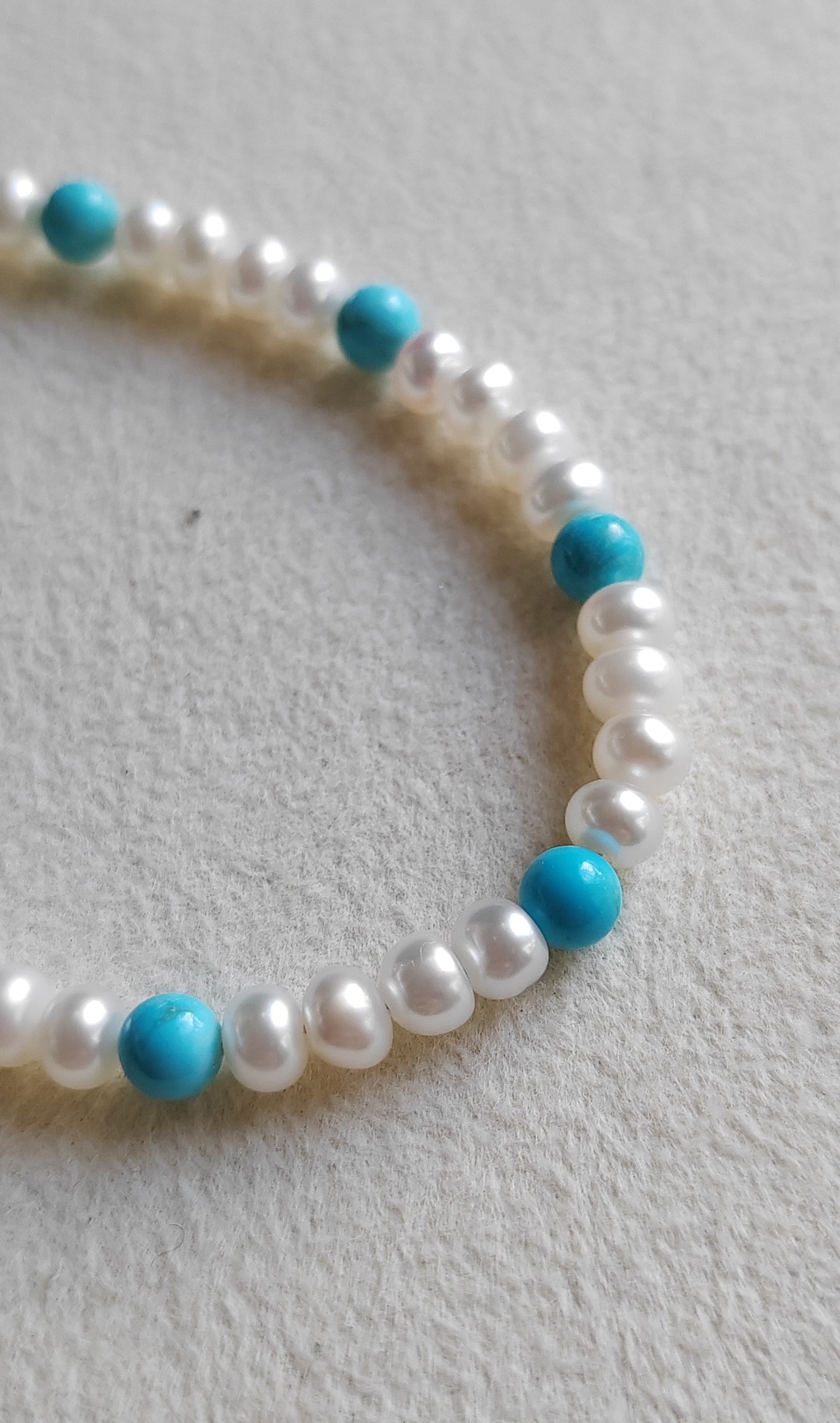 4.3-4.5mm Natural Turquoise freshwater pearls Necklace