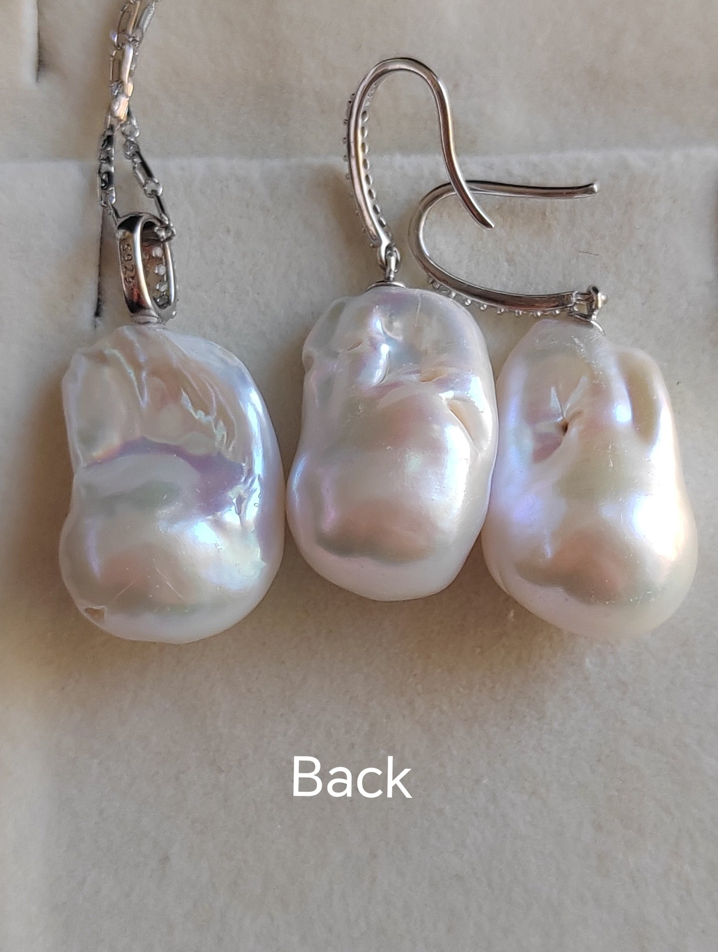 Classic baroque jewellry set Genuine freshwater pearls 13.9-15.2mm