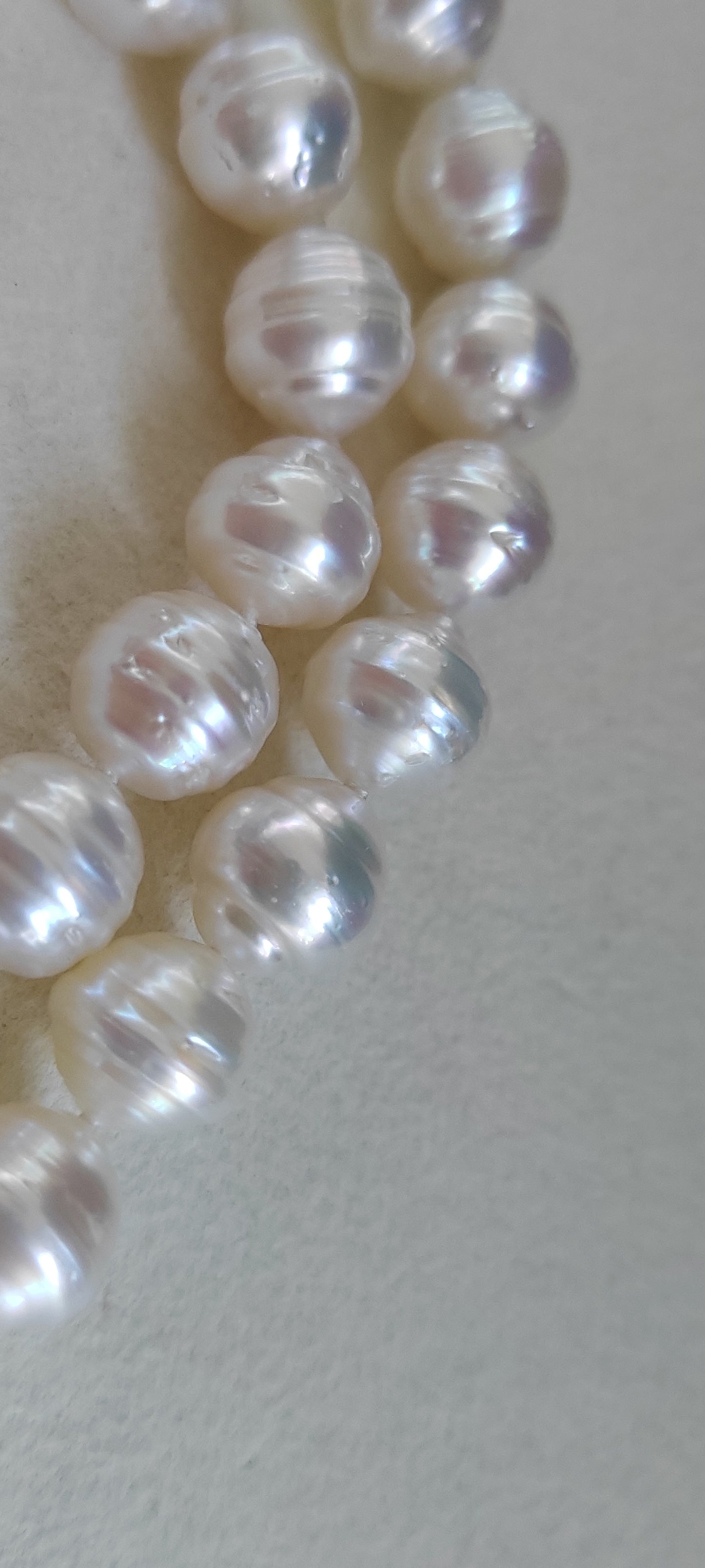 9-10.5mm Genuine Australian south sea white pearls baroque strand necklace