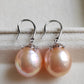 12.5mm Genuine freshwater pearls dangle earrings