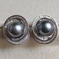 9.7mm Genuine tahitian south sea pearls classic spiral earrings