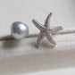 'Little star' ring genuine Keshi south Sea white pearl 6.9x7.4mm