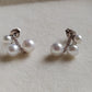 3.8-5.9mm Genuine freshwater pearls classic earrings sterling silver