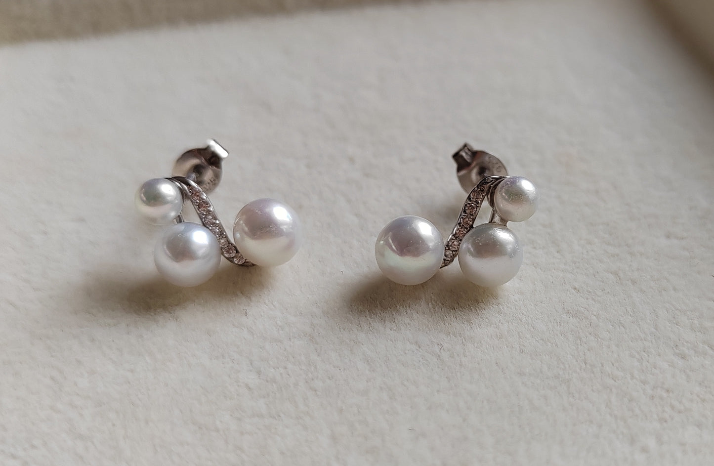 3.8-5.9mm Genuine freshwater pearls classic earrings sterling silver