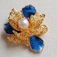 'Peony' brooch /pendant genuine south sea white pearl 9.1mm
