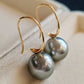 10mm Genuine Tahitian Mangareva pearl AAA 18ct gold French hook earrings