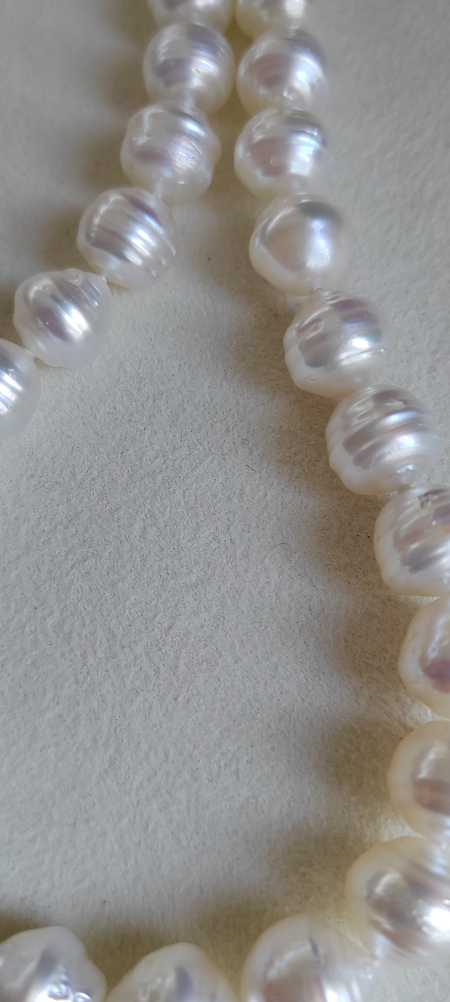 9-10.5mm Genuine Australian south sea white pearls baroque strand necklace