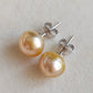 9.9mm Genuine golden south sea pearls Essential earrings studs