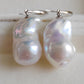 Classic baroque earring genuine freshwater pearl 13x22mm