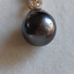 12.6x16mm Genuine tahitian Mangareva pearl 14ct gold pendant