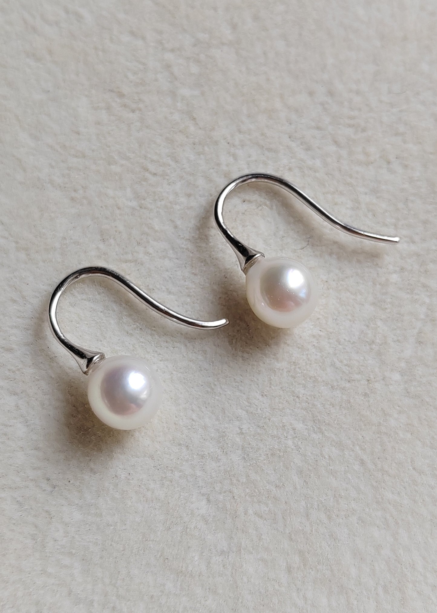 6.3mm Genuine Japanese akoya pearls French hooks earrings