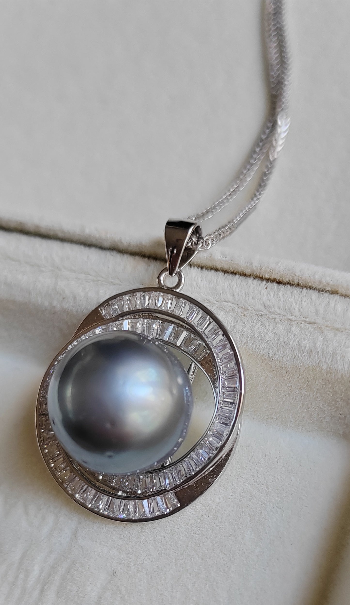 14.1mm Genuine tahitian sea pearl luxury necklace