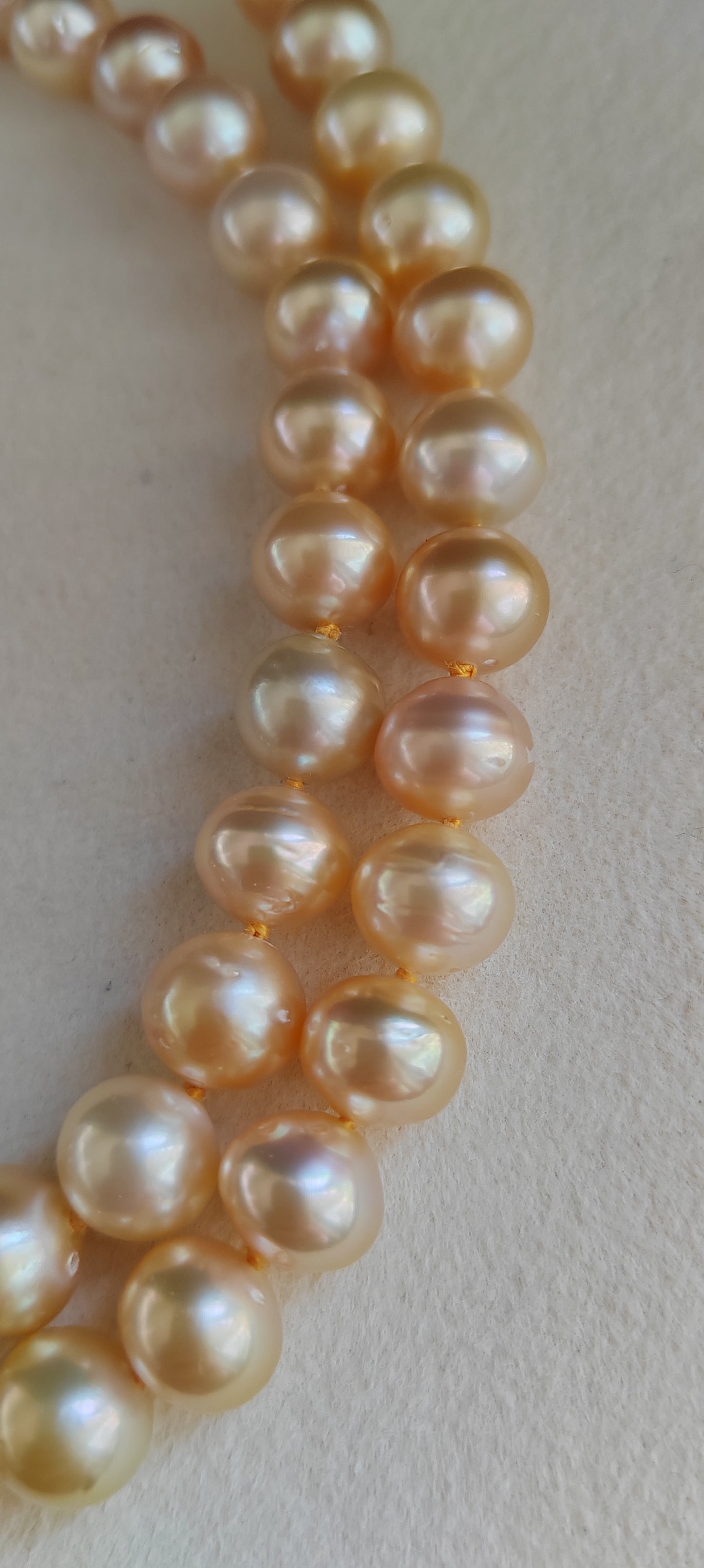 8-11.1mm Genuine golden south sea pearl necklace strand
