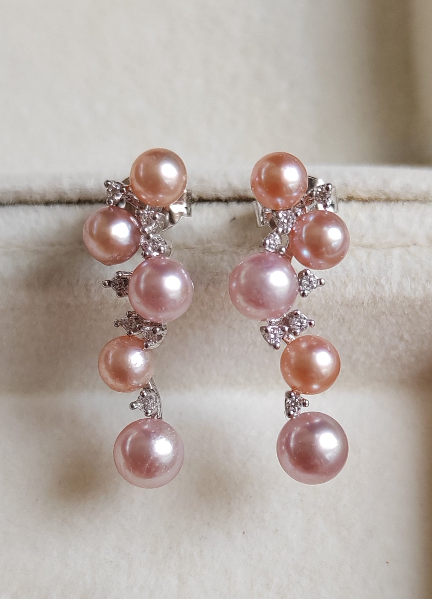 3.8-4.8mm Genuine freshwater pearls multicolour earrings