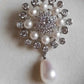 5.4-9.7mm Genuine freshwater pearls flowers brooch necklace