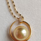 11.5mm Genuine golden south sea pearl 9k gold 'Moon' pendant