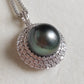 11.6mm Genuine tahitian south sea pearl luxury style necklace silver
