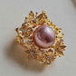 11.8mm Genuine freshwater pearl flower Blossom brooch necklace