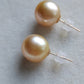 14k gold essential earrings genuine golden south sea pearls 10.5mm