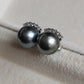 9.3mm Genuine tahitian south sea pearls silver earrings