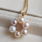 'Pleasure Blossom' 18k gold pendant genuine Japanese akoya pearls