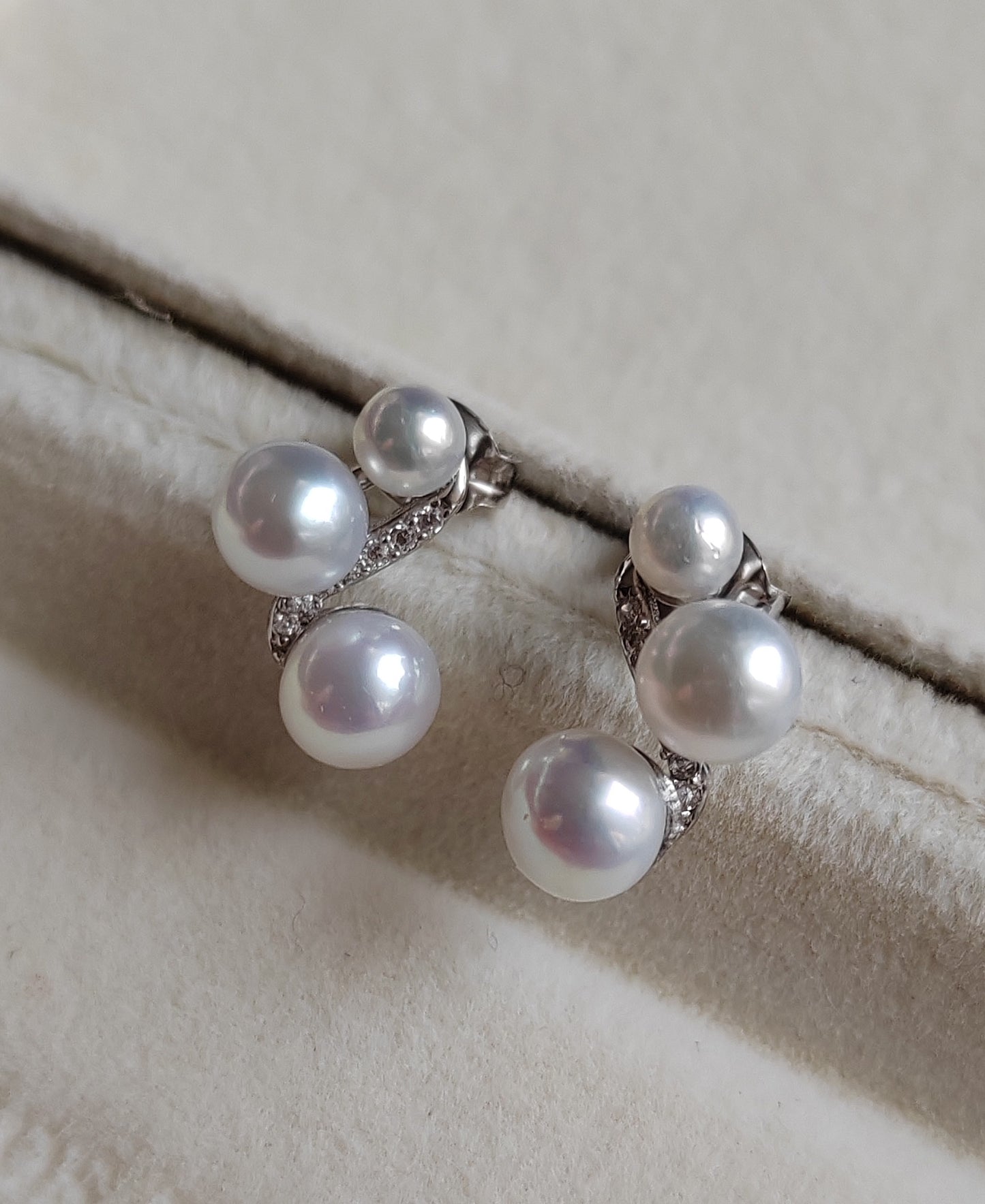 3.8-5.9mm Genuine freshwater pearls classic earrings sterling silver