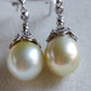 10.7mm Genuine south sea pearls elegant earrings silver