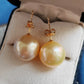 10k gold Essential earrings studs genuine golden south sea pearls 10.2mm