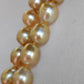 10.1-13mm Genuine golden south sea pearl baroque necklace 14k gold