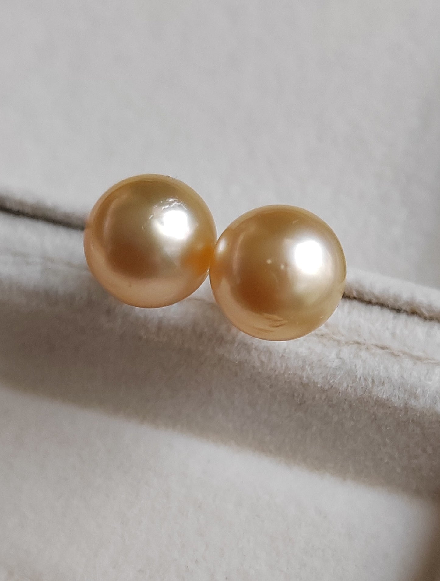 10mm Genuine golden south sea pearls Essential earrings studs 14k gold