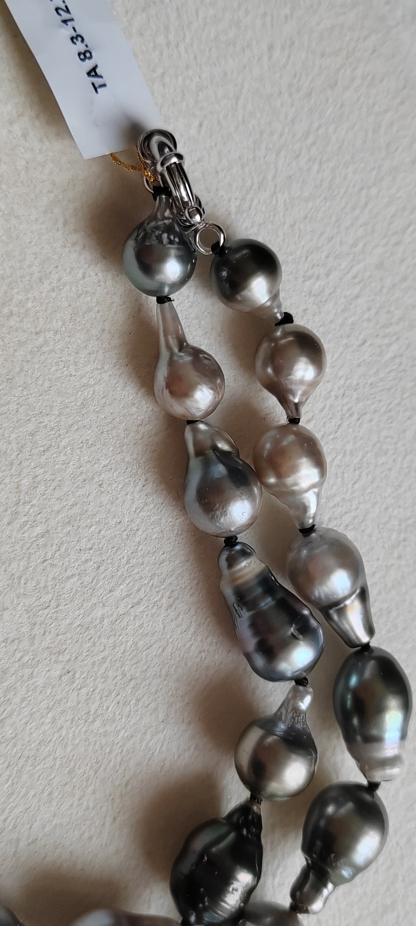 8.3-12.7mm Genuine tahitian south sea pearl baroque necklace