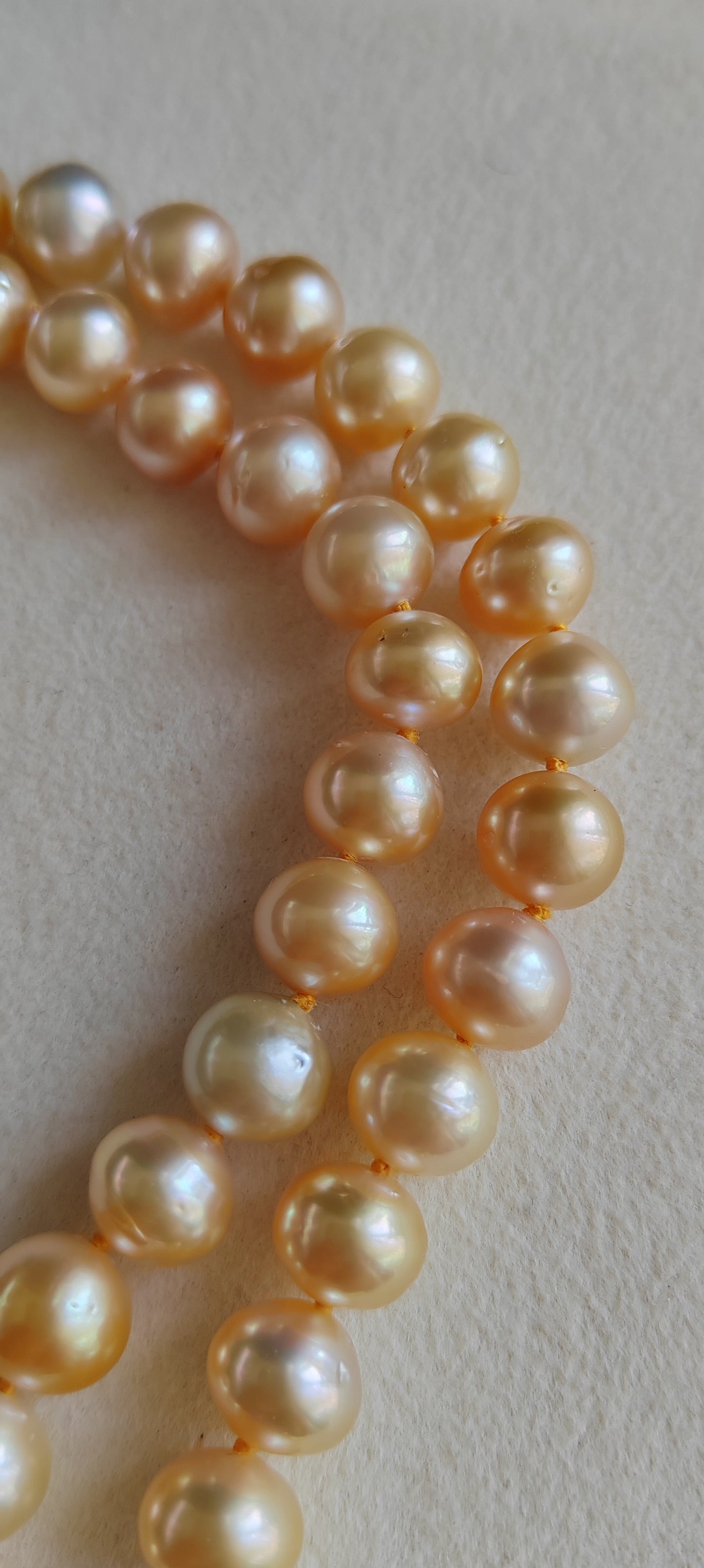 8-11.1mm Genuine golden south sea pearl necklace strand