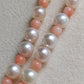 Genuine Japanese akoya pearls and coral necklace 3.3-7.7mm
