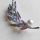 'Violetear' brooch genuine south sea white pearl 9.1mm