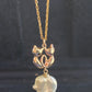 'Wild' Genuine Australian south sea Keshi 'Love cat' 10k necklace