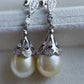 10.7mm Genuine south sea pearls elegant earrings silver