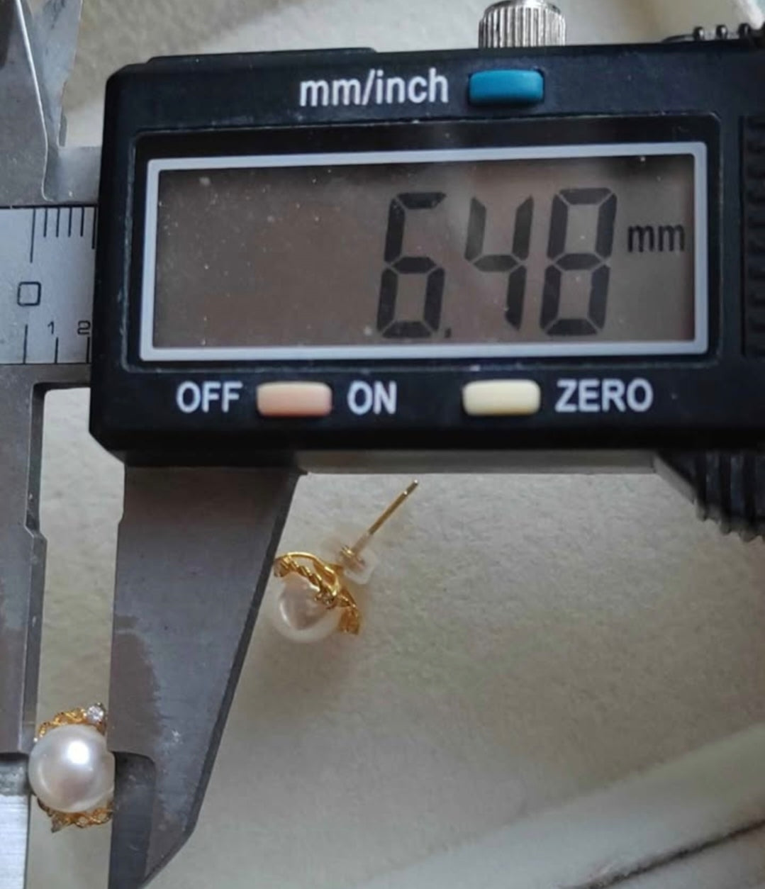 6.4mm Genuine akoya saltwater pearls earrings