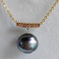 18k gold rainbow drop pendant genuine tahitian south sea pearl 12.8mm
