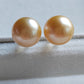 14k gold essential earrings genuine golden south sea pearls 10.5mm