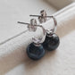 9.9mm Genuine tahitian south sea pearls round classic earrings sterling silver