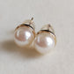 10k gold earrings genuine Japanese akoya pearls round 7mm