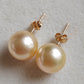 10k gold Essential earrings studs genuine golden south sea pearls 10.2mm