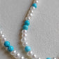 4.3-4.5mm Natural Turquoise freshwater pearls Necklace