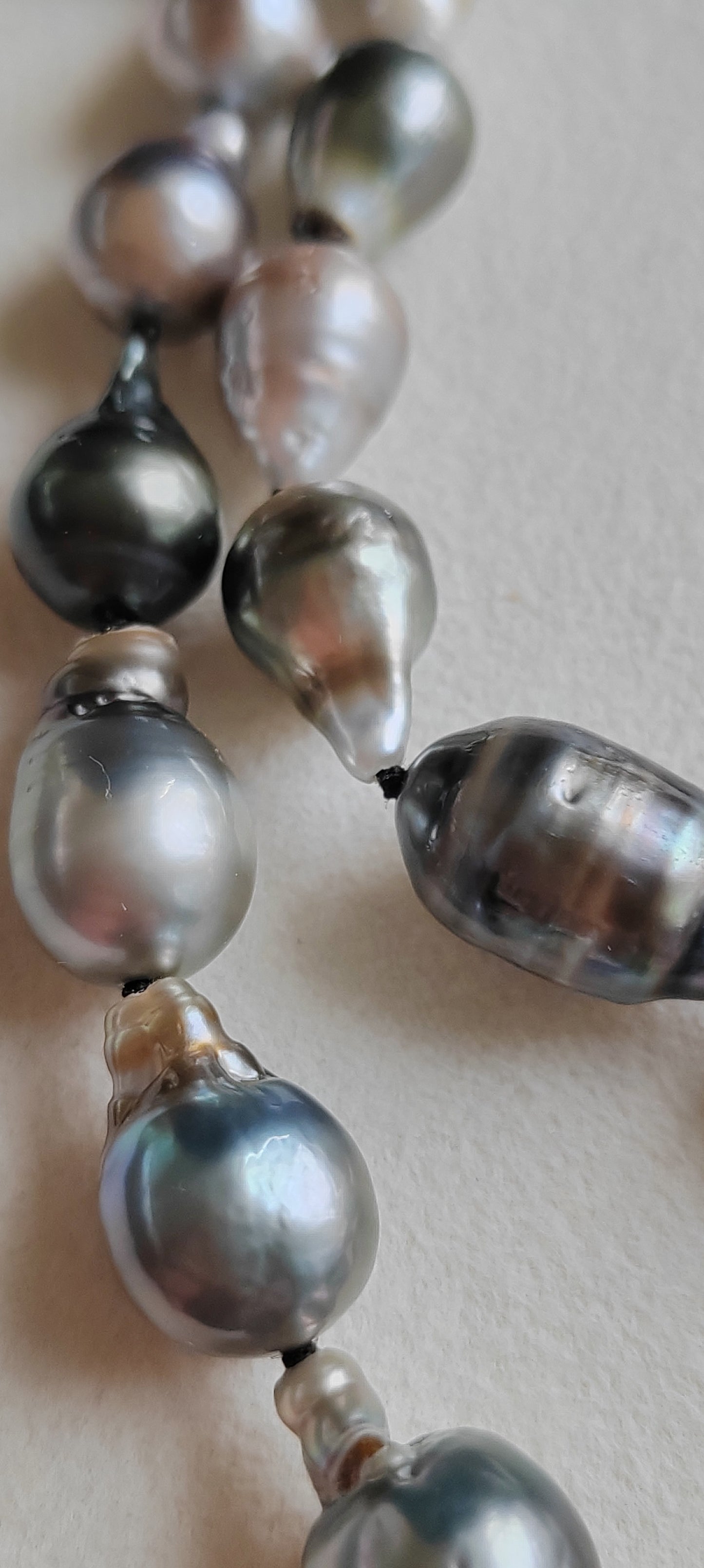 8.3-12.7mm Genuine tahitian south sea pearl baroque necklace