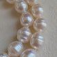 8.6-10.7mm Genuine south sea white pearls baroque necklace